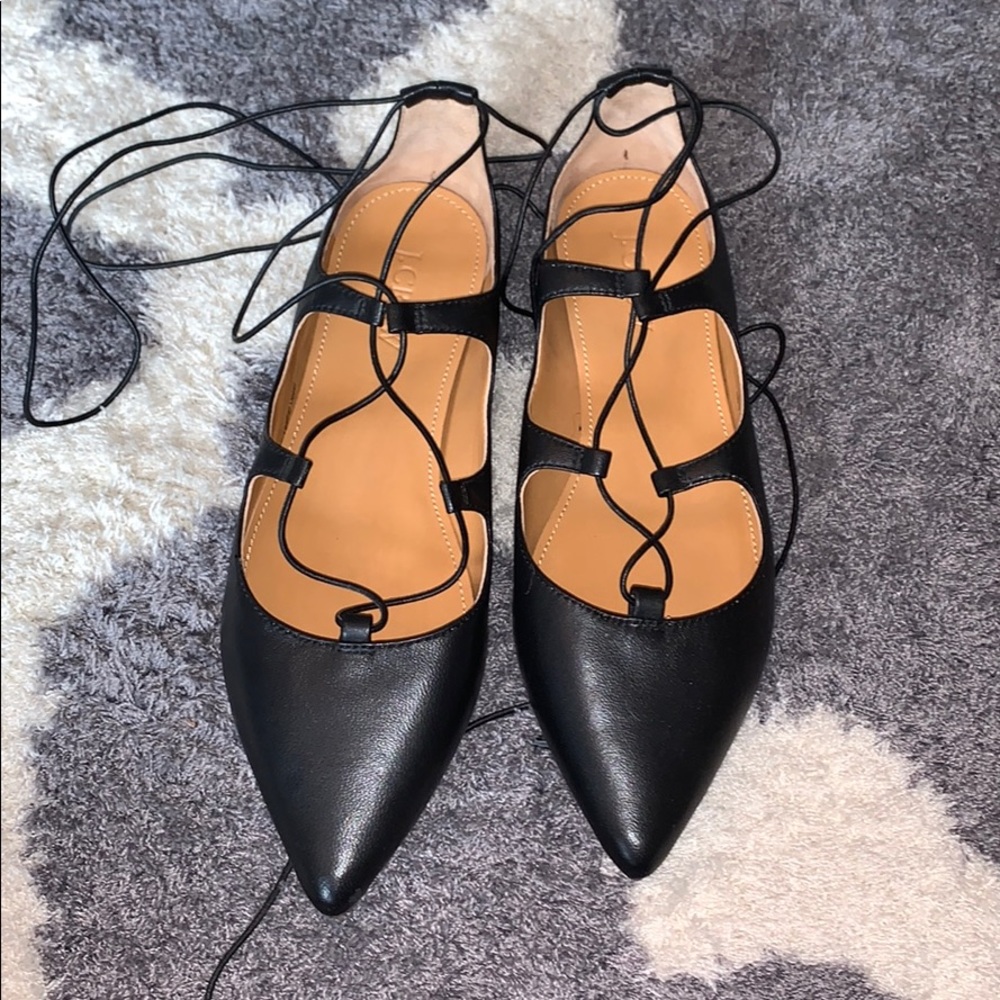 J CREW LACE UP SANDALS / FLATS NEVER BEEN WORN